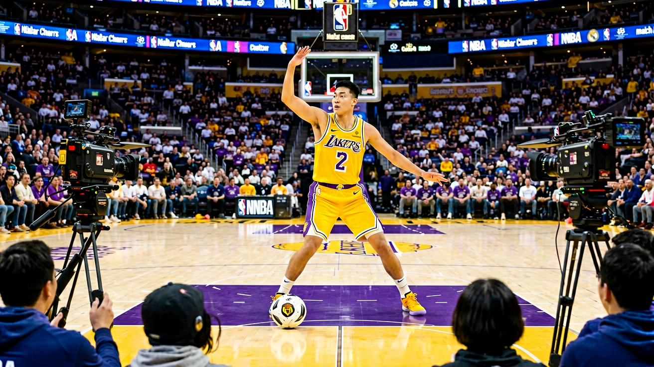 NBA常规赛洛杉矶湖人队比赛现场