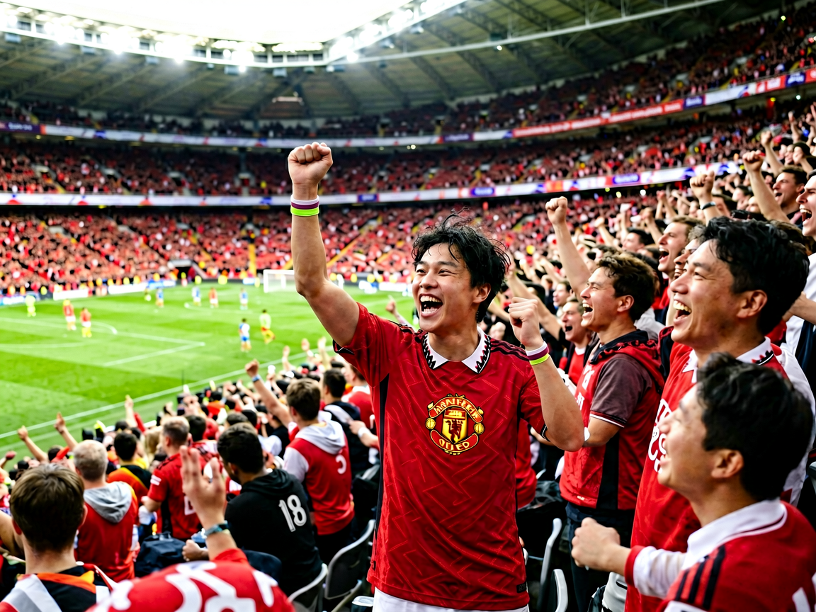 足球体育场内观众热情欢呼的壮观场景